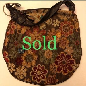 Vintage floral fabric bag